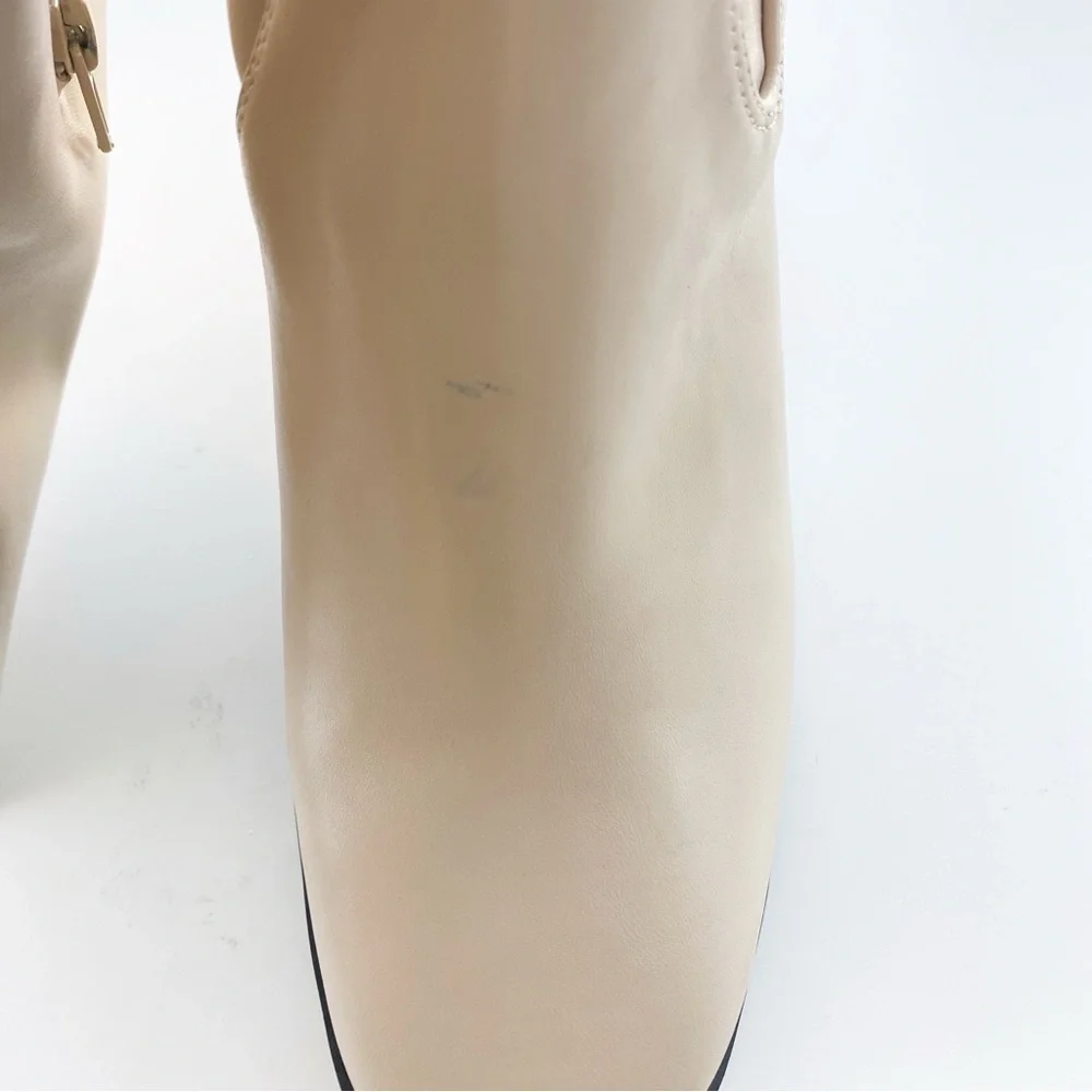 OPEN EDIT Briar Over The Knee Boots Cream Vanilla NEW Square Heel